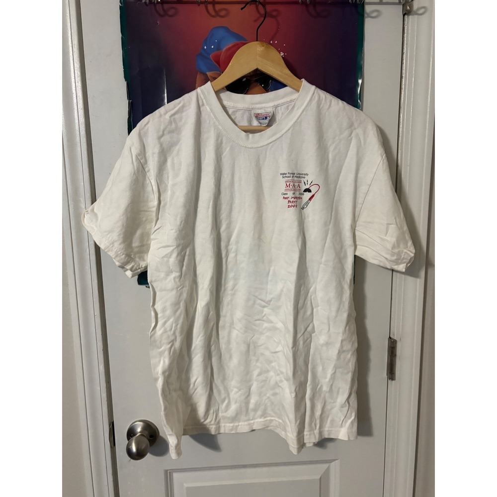 Vintage Hanes Beefy-T Wake Forest Medical School Post Mortem Party 2002 Shirt L